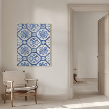 Blue Azulejo Pattern | Canvas - Room Interior 1