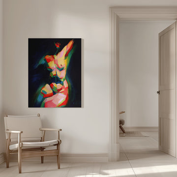 Dynamic Colorful Nude | Canvas - Room Interior 1