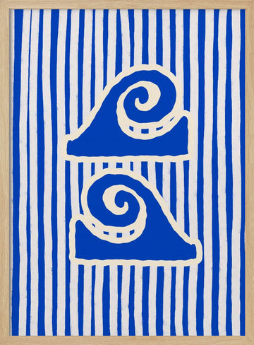 Blue Ocean Waves | Poster - Wood Frame Interior