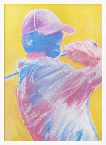 Vibrant Golf Swing | Poster - White Frame Interior