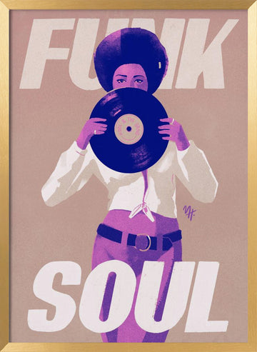 Retro Funk Soul | Poster - Gold Frame Interior