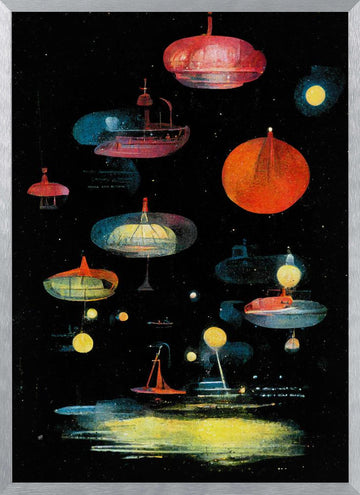Lanterns | Poster - Silver Frame Interior