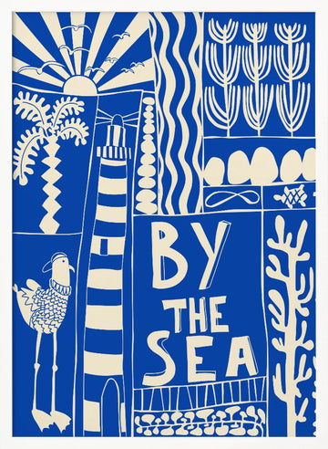 By The Sea Coastal Scene | Poster - White Frame Interior