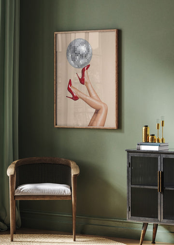 Red Heels Disco Ball | Poster - Room Interior 2
