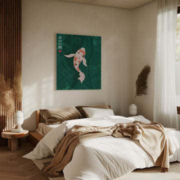 Elegant Japanese Koi | Canvas - Room Interior 2