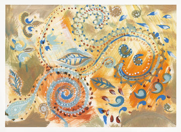 Vibrant Bohemian Paisley Swirls | Poster - White Frame Interior