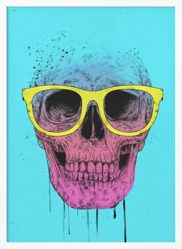 Vibrant Skull Glasses | Poster - White Frame Interior