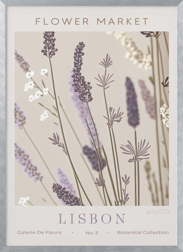 Purple Lavender Blooms | Poster - Silver Frame Interior