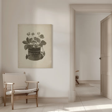Vintage Strawberry Illustration | Canvas - Room Interior 1