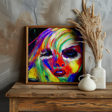 Vibrant Pop Art Portrait | Poster - Room Interior 1