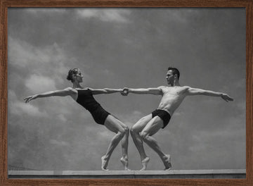 Ballet Partners In Balance | Poster - Walnut Frame Interior