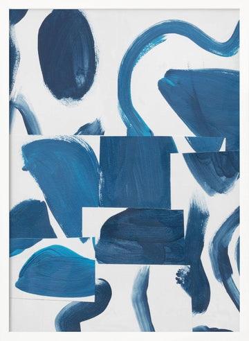 Abstract Blue Shapes | Poster - White Frame Interior