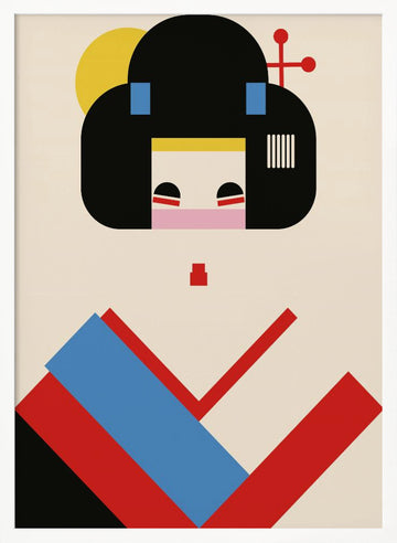 Colorful Geometric Woman | Poster - White Frame Interior