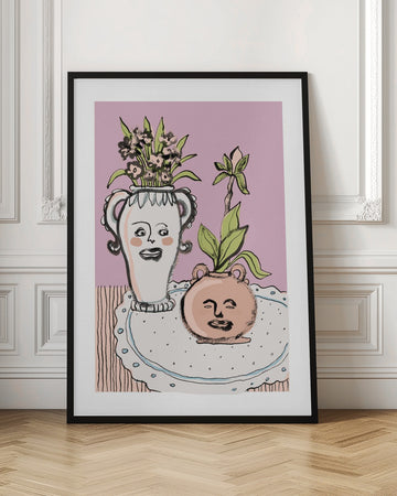 Happy Faces Flower Pots | Poster - Room Interior 1