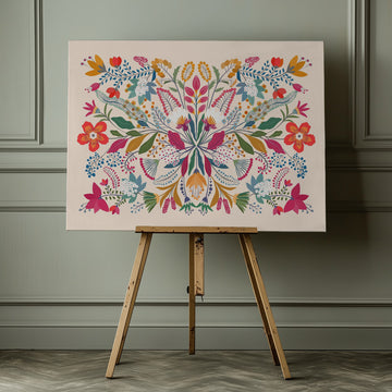 Vibrant Garden Tapestry | Canvas - Room Interior 1