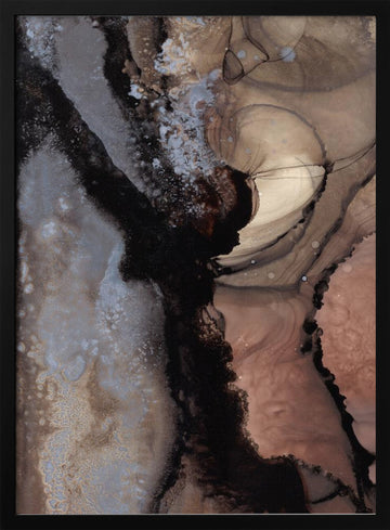 Organic Shapes with Earthy Tones | Poster - Black Metal Frame Interior