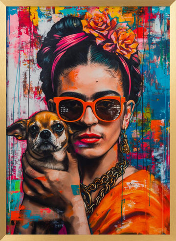 Colorful Pop Art Woman | Poster - Gold Frame Interior