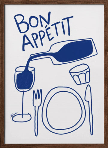 Bon Appetit | Poster - Walnut Frame Interior