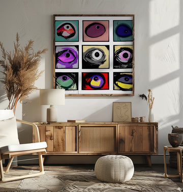 Colorful Abstract Eyes | Poster - Room Interior 2