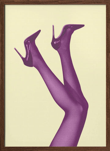 Stylish Purple Legs | Poster - Walnut Frame Interior