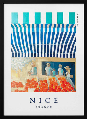 Nice Fruit Market | Poster - Black Metal Frame Interior