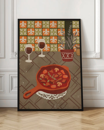 Hearty Stew and Wine | Poster - Room Interior 1