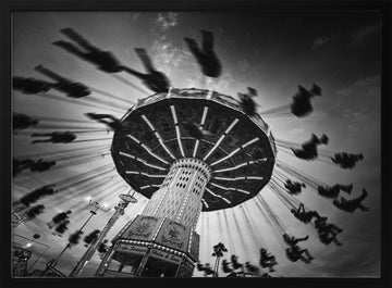 Dynamic Carnival Swings | Poster - Black Metal Frame Interior