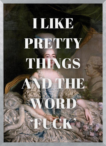 Sassy Rococo Quote | Poster - Silver Frame Interior