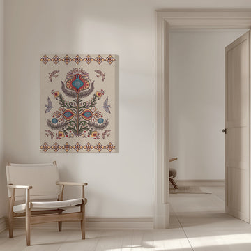 Tree of Life - Ukrainian Folktale Art | Canvas - Room Interior 1