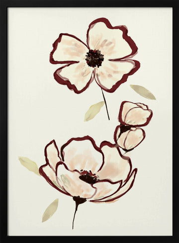 Elegant Blush Blooms | Poster - Black Metal Frame Interior