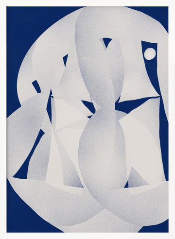 Abstract Blue Flow | Poster - White Frame Interior