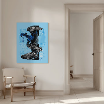 Vintage Racing Blueprints | Canvas - Room Interior 1
