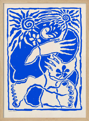 Protection (blue) | Poster - Wood Frame Interior