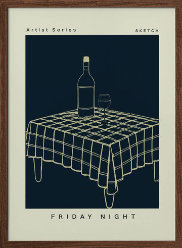 Fridaynightno02 | Poster - Walnut Frame Interior