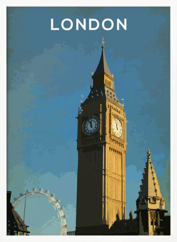 Big Ben London Eye | Poster - White Frame Interior