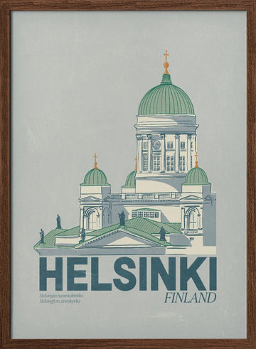 Iconic Helsinki Cathedral | Poster - Walnut Frame Interior