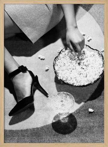 Popcorn and Heels | Poster - Wood Frame Interior