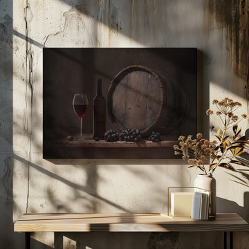 Rustic Wine Still Life | Canvas - Room Interior 2