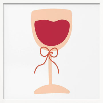 Romantic Red Wine Glass | Poster - White Frame Interior