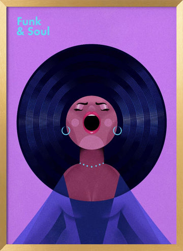Funk Soul Singer | Poster - Gold Frame Interior