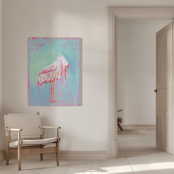 Gentle Pink Ibis | Canvas - Room Interior 1