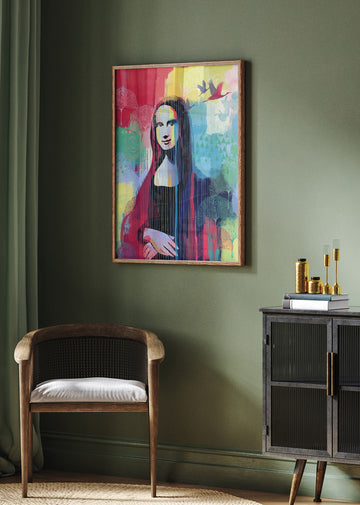 Vibrant Mona Lisa Portrait | Poster - Room Interior 2