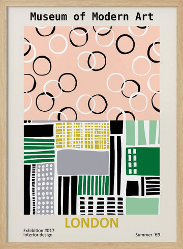 Mid Century London Abstract | Poster - Wood Frame Interior