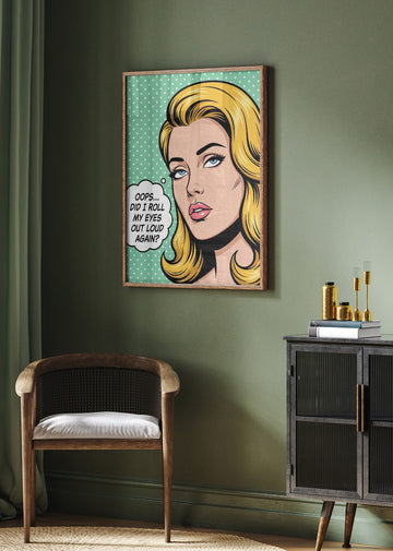 Sarcastic Pop Art Woman | Poster - Room Interior 2