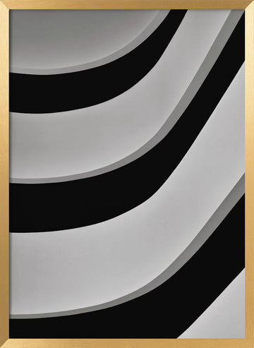 Minimalist Curved Lines | Poster - Gold Frame Interior