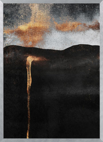 Molten Gold Cascade | Poster - Silver Frame Interior