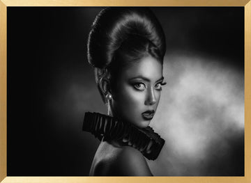 Sophisticated Noir Portrait | Poster - Gold Frame Interior