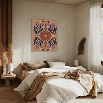 Earthy Boho Floral Pattern | Canvas - Room Interior 2