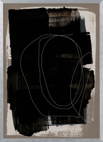 Abstract Brush Strokes 180Z | Poster - Silver Frame Interior