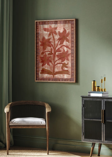 Painterly Red Blooms | Poster - Room Interior 2